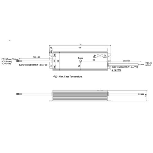 HLG-100H-36A dimensions